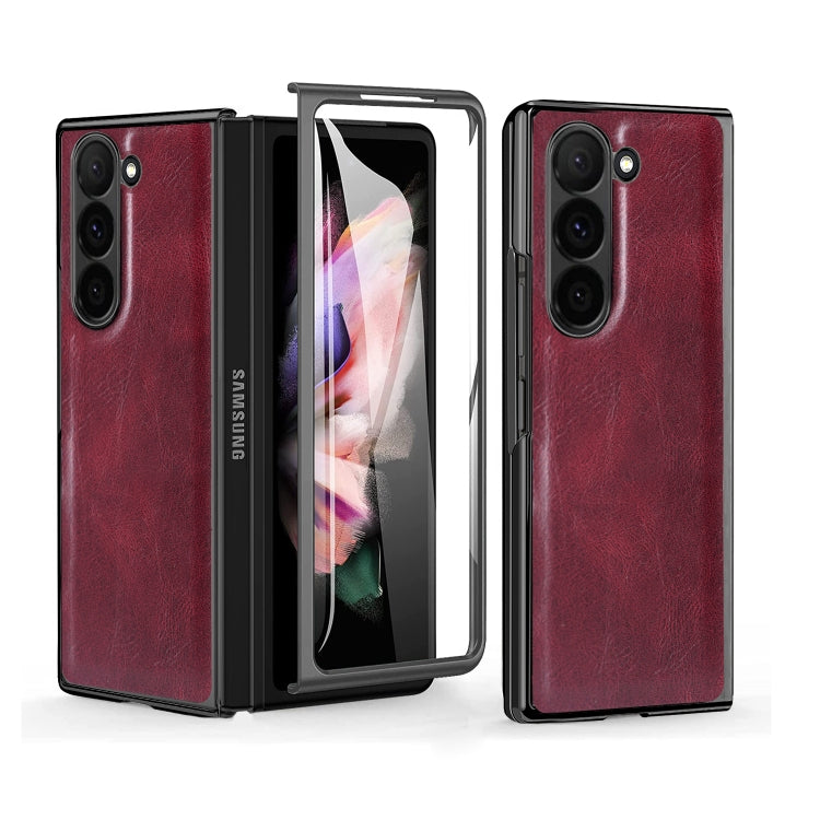 VIETAO Crazy Horse Texture PU Phone Case, For Samsung Galaxy Z Flip6 / Flip7 FE, For Samsung Galaxy Z Fold6, For Samsung Galaxy Z Fold5, For Samsung Galaxy Z Flip5