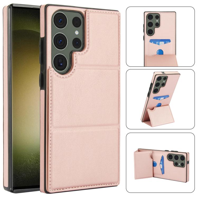 Tri-fold Holder Leather Phone Case with Card Slot, For Samsung Galaxy S23 Ultra 5G, For Samsung Galaxy S23+ 5G, For Samsung Galaxy S23 5G, For Samsung Galaxy S20 FE