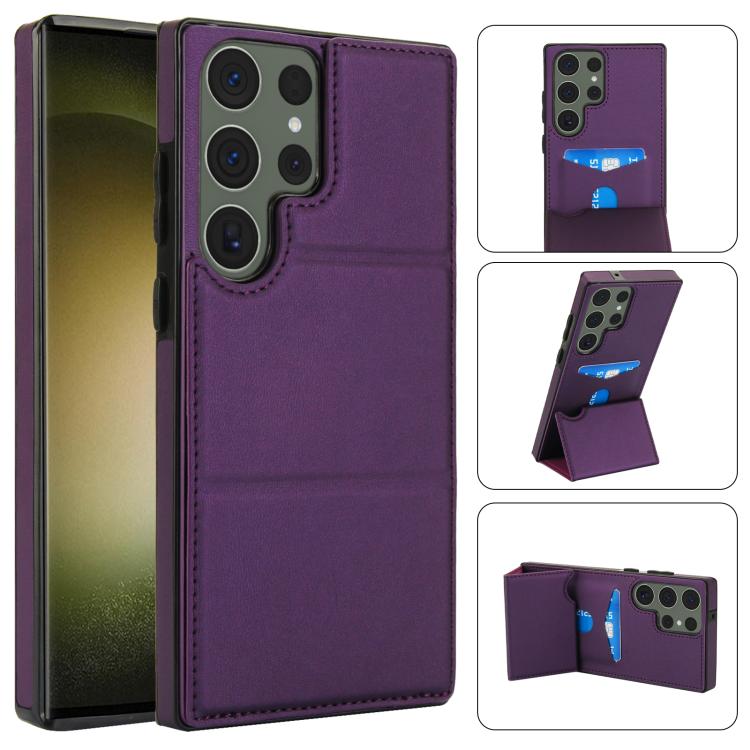 Tri-fold Holder Leather Phone Case with Card Slot, For Samsung Galaxy S23 Ultra 5G, For Samsung Galaxy S23+ 5G, For Samsung Galaxy S23 5G, For Samsung Galaxy S20 FE