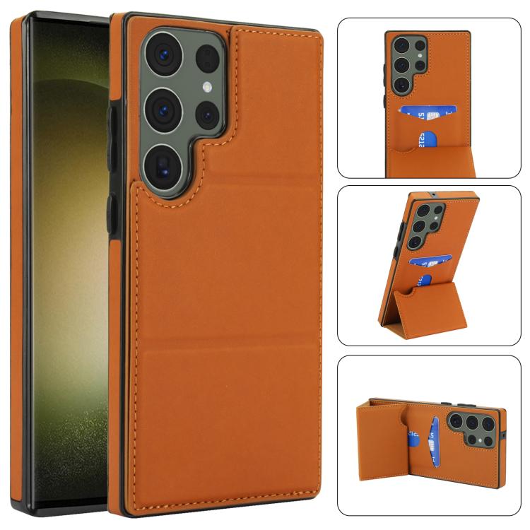 Tri-fold Holder Leather Phone Case with Card Slot, For Samsung Galaxy S23 Ultra 5G, For Samsung Galaxy S23+ 5G, For Samsung Galaxy S23 5G, For Samsung Galaxy S20 FE