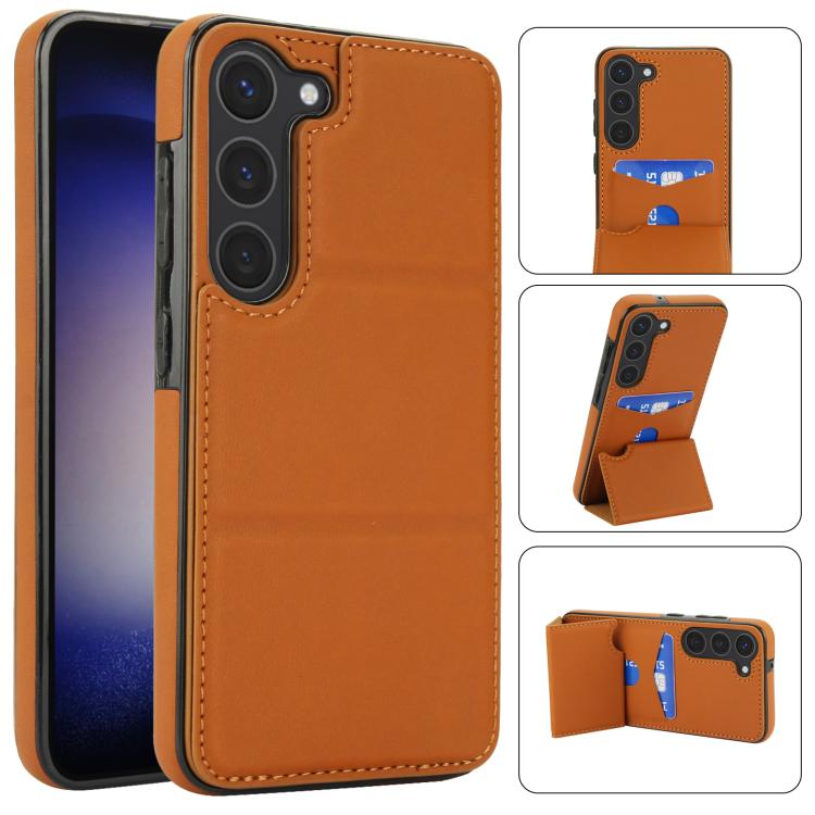 Tri-fold Holder Leather Phone Case with Card Slot, For Samsung Galaxy S23 Ultra 5G, For Samsung Galaxy S23+ 5G, For Samsung Galaxy S23 5G, For Samsung Galaxy S20 FE