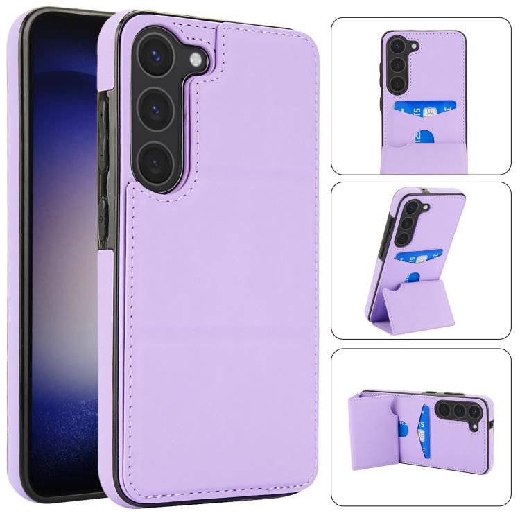 Tri-fold Holder Leather Phone Case with Card Slot, For Samsung Galaxy S23 Ultra 5G, For Samsung Galaxy S23+ 5G, For Samsung Galaxy S23 5G, For Samsung Galaxy S20 FE