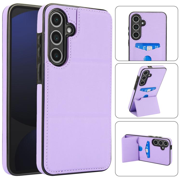 Tri-fold Holder Leather Phone Case with Card Slot, For Samsung Galaxy S24 Ultra 5G, For Samsung Galaxy S24+ 5G, For Samsung Galaxy S24 5G, For Samsung Galaxy S23 FE 5G