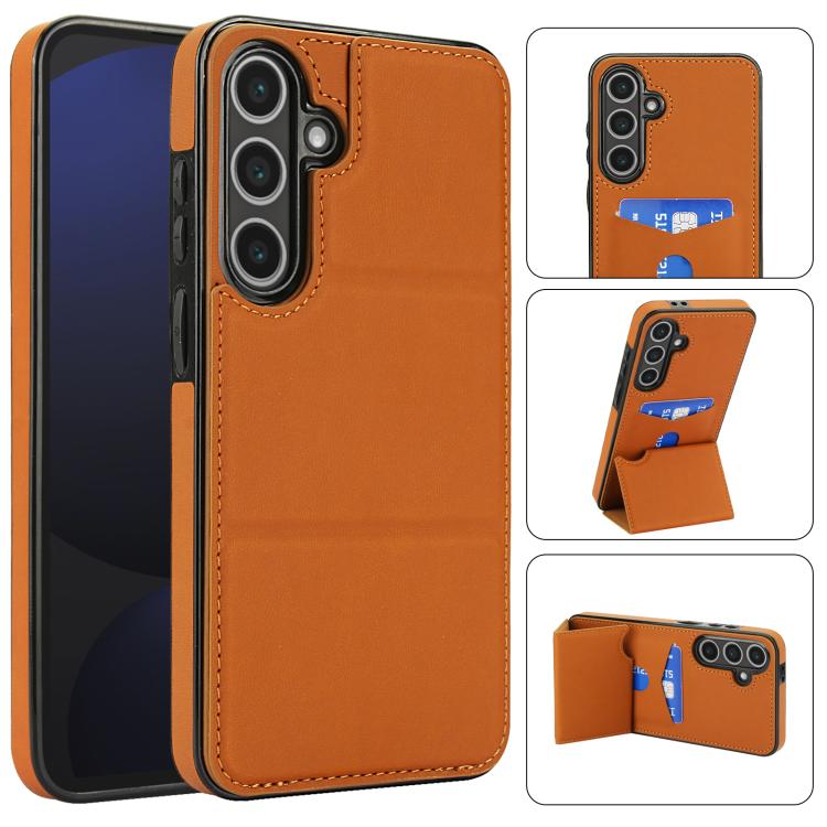Tri-fold Holder Leather Phone Case with Card Slot, For Samsung Galaxy S24 Ultra 5G, For Samsung Galaxy S24+ 5G, For Samsung Galaxy S24 5G, For Samsung Galaxy S23 FE 5G