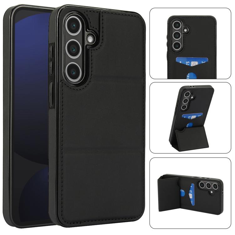 Tri-fold Holder Leather Phone Case with Card Slot, For Samsung Galaxy S25 5G, For Samsung Galaxy S25+ 5G, For Samsung Galaxy S25 Ultra 5G, For Samsung Galaxy S24 FE 5G