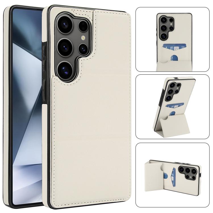 Tri-fold Holder Leather Phone Case with Card Slot, For Samsung Galaxy S25 5G, For Samsung Galaxy S25+ 5G, For Samsung Galaxy S25 Ultra 5G, For Samsung Galaxy S24 FE 5G