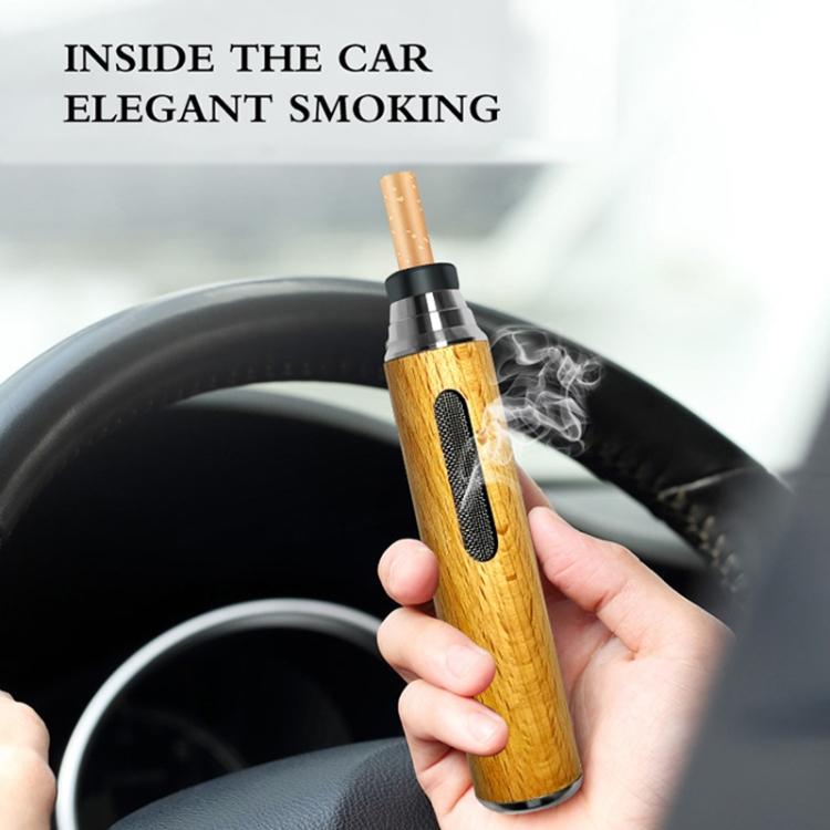 Walnut Car Ashtray Portable Lazy Cigarette Holder, Walnut