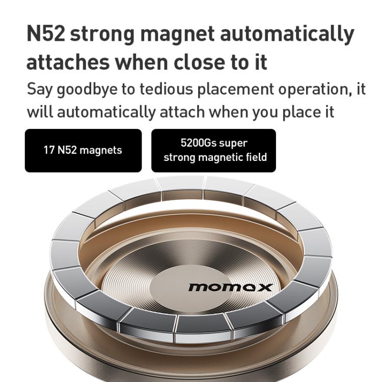 MOMAX CM35 1-Move Relaxaire Aluminum Alloy Magnetic Car Aromatherapy Holder, CM35 (Dark Grey), CM35 (Titanium Gold)