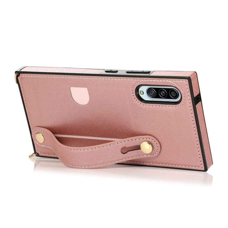 Wrist Strap PU+TPU Shockproof Protective Case with Crossbody Lanyard & Holder & Card Slot, For Samsung Galaxy A90 5G, For Samsung Galaxy Note9, For Samsung Galaxy Note 10, For Samsung Galaxy Note 10 Pro, For Samsung Galaxy S9, For Samsung Galaxy S9 Plu...