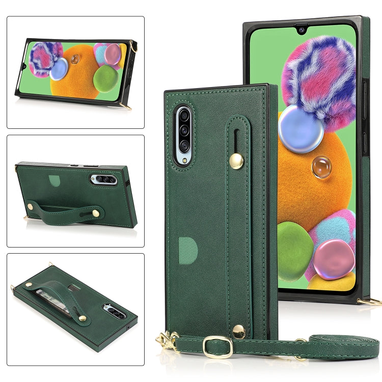 Wrist Strap PU+TPU Shockproof Protective Case with Crossbody Lanyard & Holder & Card Slot, For Samsung Galaxy A90 5G, For Samsung Galaxy Note9, For Samsung Galaxy Note 10, For Samsung Galaxy Note 10 Pro, For Samsung Galaxy S9, For Samsung Galaxy S9 Plu...