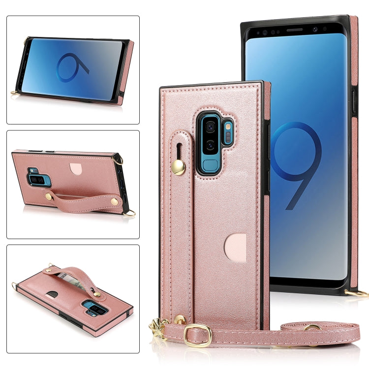 Wrist Strap PU+TPU Shockproof Protective Case with Crossbody Lanyard & Holder & Card Slot, For Samsung Galaxy A90 5G, For Samsung Galaxy Note9, For Samsung Galaxy Note 10, For Samsung Galaxy Note 10 Pro, For Samsung Galaxy S9, For Samsung Galaxy S9 Plu...