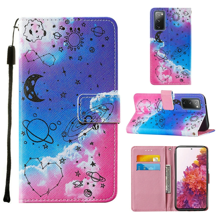 Colored Drawing Pattern Horizontal Flip Leather Case with Holder & Card Slot & Lanyard, For Samsung Galaxy S20 FE, For Samsung Galaxy S20 FE 5G