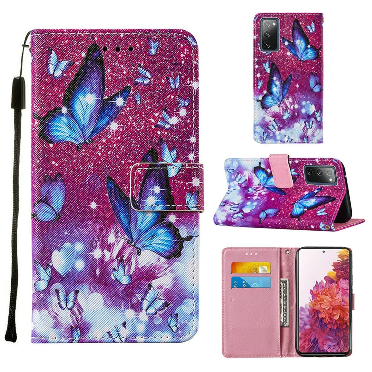 Colored Drawing Pattern Horizontal Flip Leather Case with Holder & Card Slot & Lanyard, For Samsung Galaxy S20 FE, For Samsung Galaxy S20 FE 5G