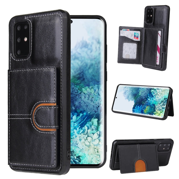 PU + TPU + PC Shockproof Back Cover Case with Card Slot & Holder, For Samsung Galaxy Note20, For Samsung Galaxy Note20 Ultra, For Samsung Galaxy S20, For Samsung Galaxy S20 Plus, For Samsung Galaxy S20 Ultra