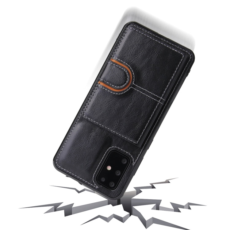PU + TPU + PC Shockproof Back Cover Case with Card Slot & Holder, For Samsung Galaxy Note20, For Samsung Galaxy Note20 Ultra, For Samsung Galaxy S20, For Samsung Galaxy S20 Plus, For Samsung Galaxy S20 Ultra