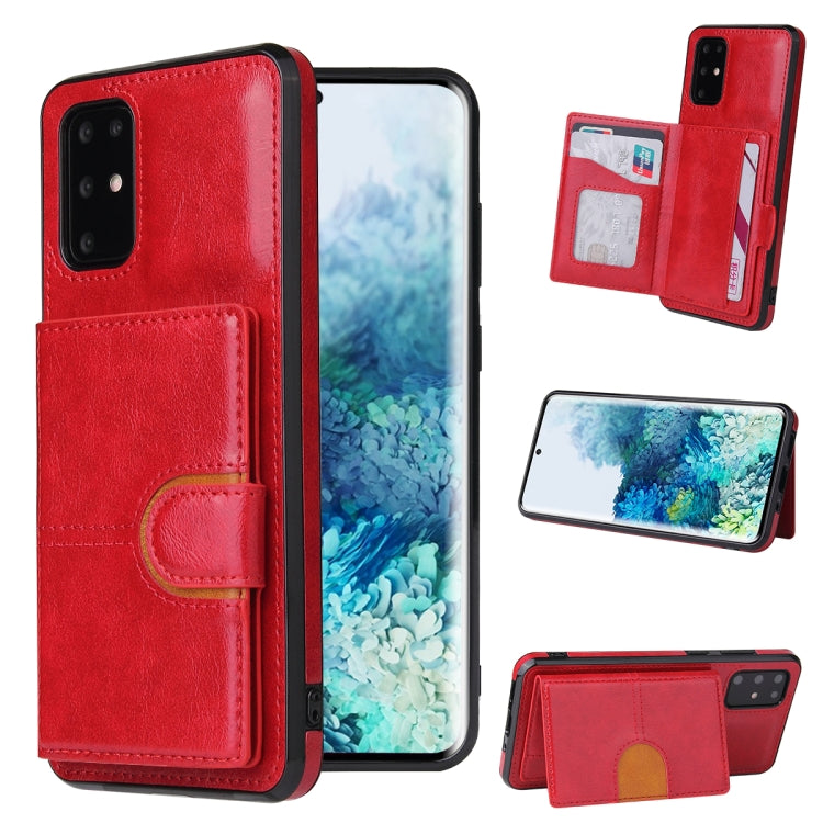 PU + TPU + PC Shockproof Back Cover Case with Card Slot & Holder, For Samsung Galaxy Note20, For Samsung Galaxy Note20 Ultra, For Samsung Galaxy S20, For Samsung Galaxy S20 Plus, For Samsung Galaxy S20 Ultra