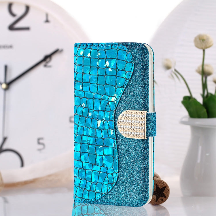 Laser Glitter Powder Matching Crocodile Texture Horizontal Flip Leather Case with Card Slots & Holder & Wallet, For Samsung Galaxy M51, For Samsung Galaxy S20 FE