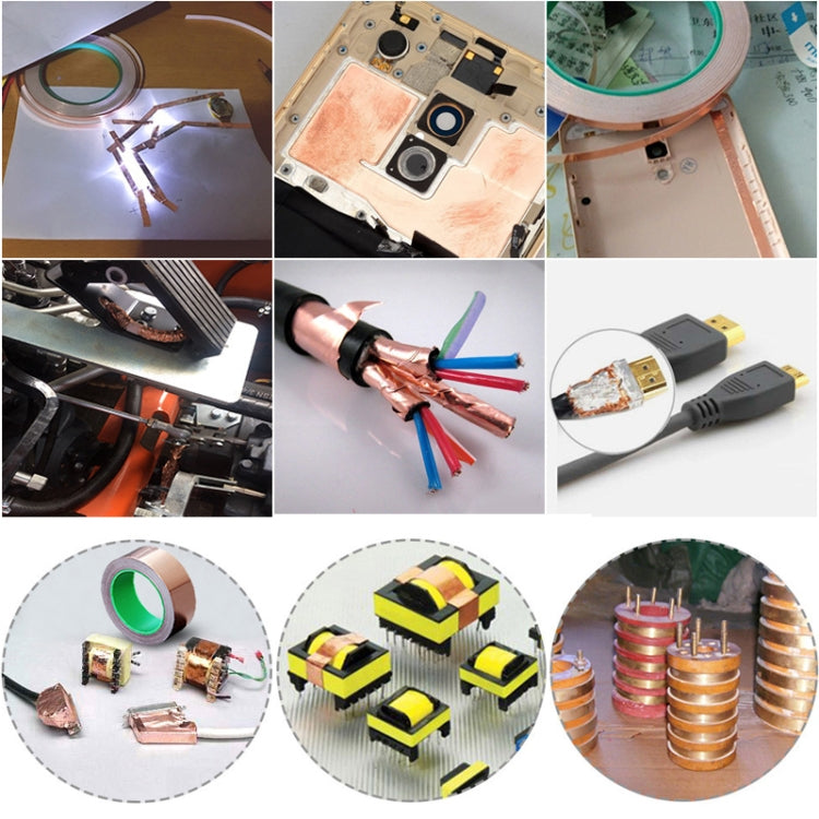 Pure Copper Double-sided Conductive Copper Foil Tape Signal Masking Tape, Size: 20m x 30mm, Size: 20m x 30mm