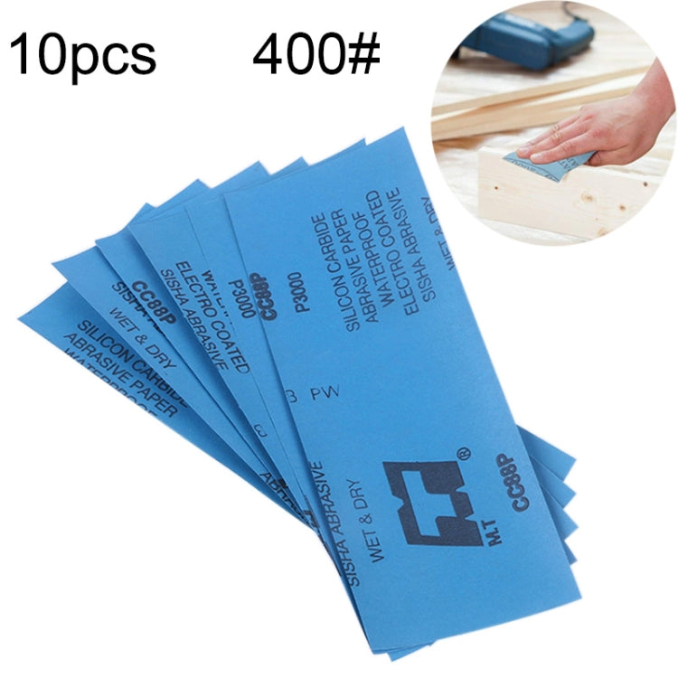 10pcs Grit 400 Wet And Dry Polishing Grinding Sandpaper,Size: 23 x 9cm, Grit 400