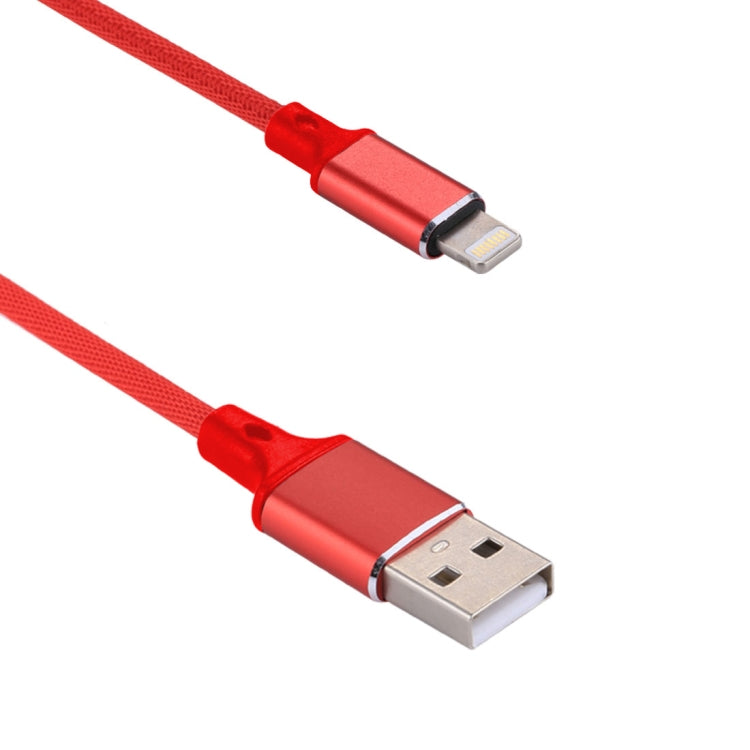 1m 2A USB to 8 Pin Nylon Weave Style Data Sync Charging Cable, 8 Pin Red, 8 Pin White, 8 Pin Pink, 8 Pin Blue