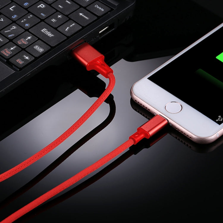 1m 2A USB to 8 Pin Nylon Weave Style Data Sync Charging Cable, 8 Pin Red, 8 Pin White, 8 Pin Pink, 8 Pin Blue