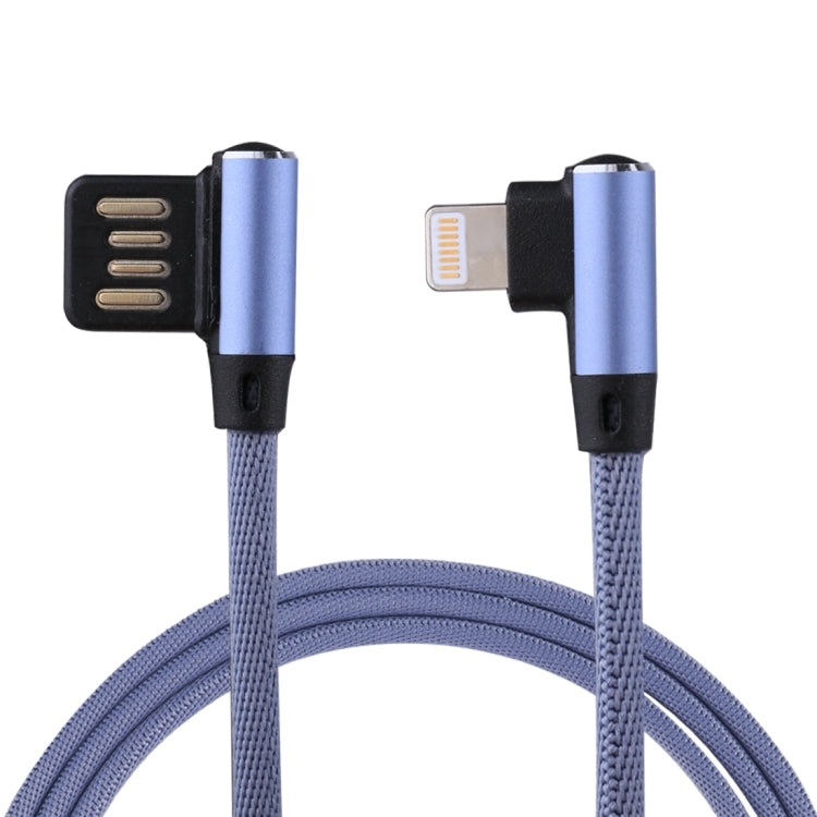1m 2.4A Output USB to 8 Pin Double Elbow Design Nylon Weave Style Data Sync Charging Cable, 8 Pin Red, 8 Pin Dark Blue, 8 Pin Blue, 8 Pin Black, 8 Pin Coffee