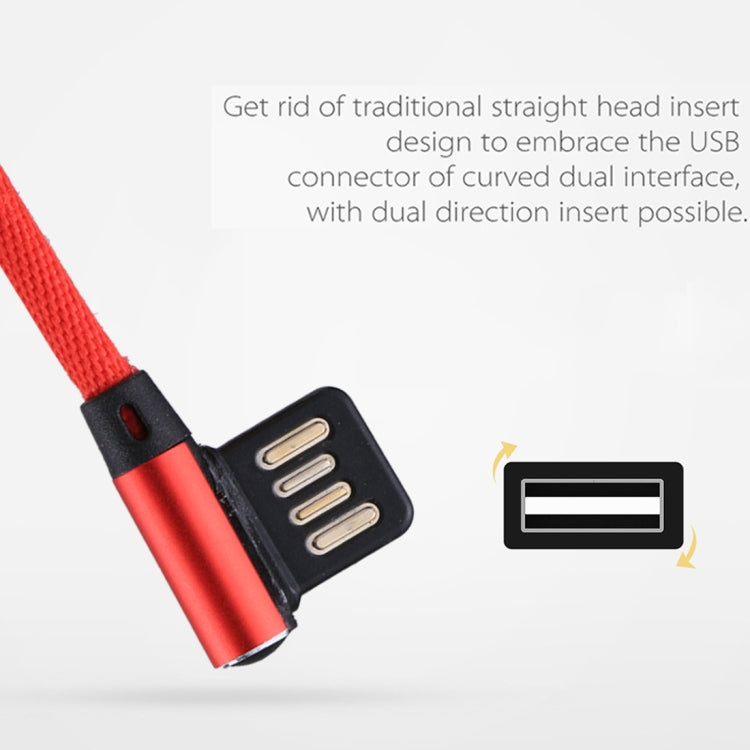 1m 2.4A Output USB to 8 Pin Double Elbow Design Nylon Weave Style Data Sync Charging Cable, 8 Pin Red, 8 Pin Dark Blue, 8 Pin Blue, 8 Pin Black, 8 Pin Coffee
