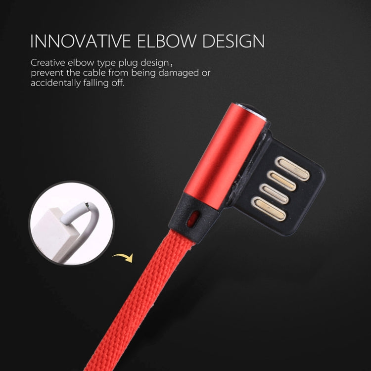 1m 2.4A Output USB to 8 Pin Double Elbow Design Nylon Weave Style Data Sync Charging Cable, 8 Pin Red, 8 Pin Dark Blue, 8 Pin Blue, 8 Pin Black, 8 Pin Coffee