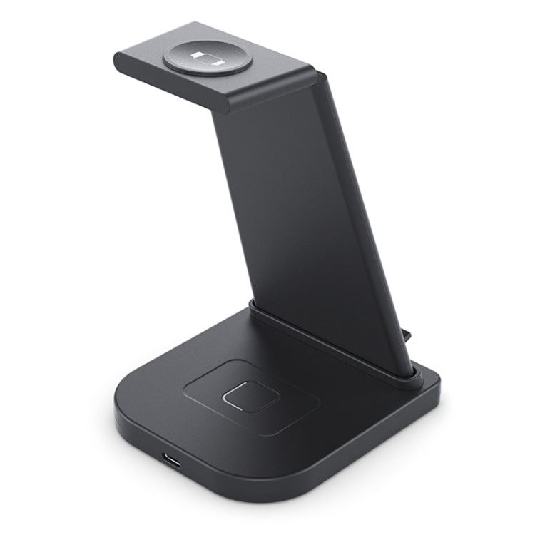 10W 3 in 1 QC 3.0 Vertical Multi-function Wireless Charger with Stand Function, Suitable for Mobile Phones / Apple Watch / AirPods