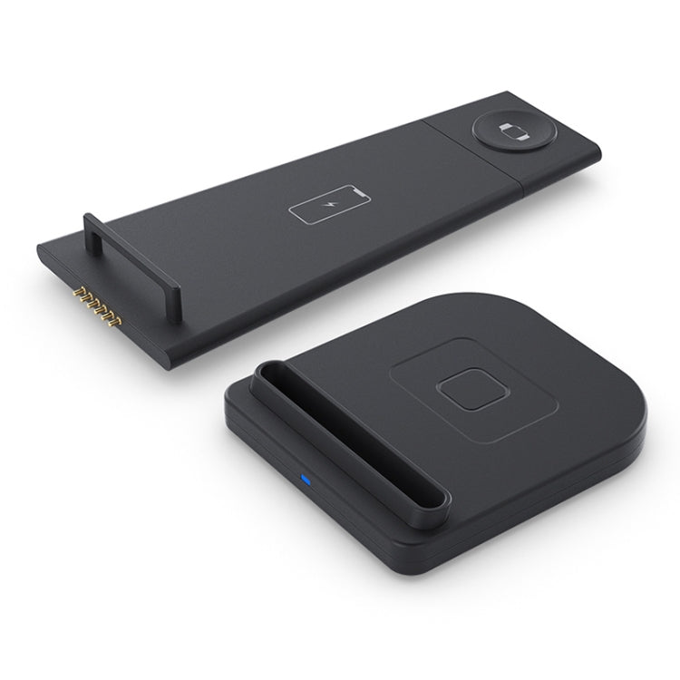 10W 3 in 1 QC 3.0 Vertical Multi-function Wireless Charger with Stand Function, Suitable for Mobile Phones / Apple Watch / AirPods