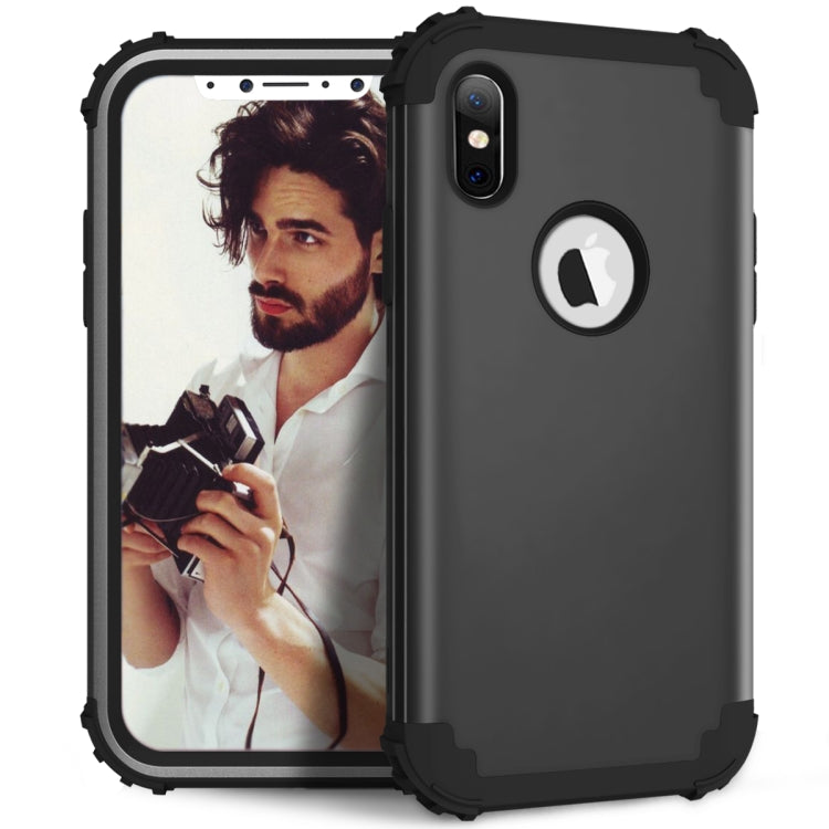 For iPhone X / XS Diamond Series Electroplating PC + Silicone Protective Case, For iPhone X