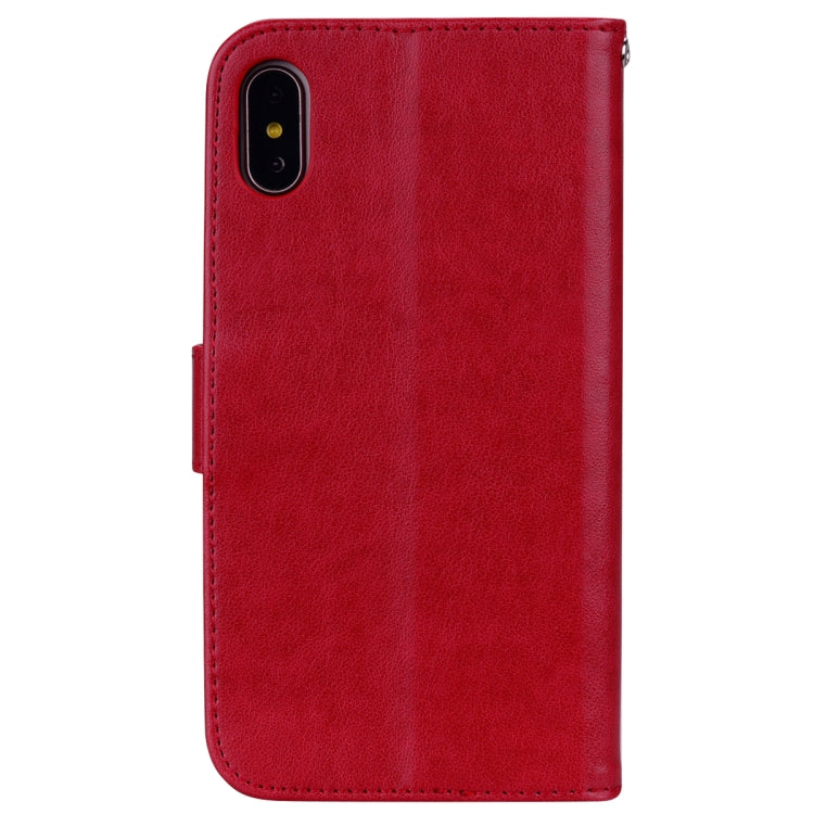 For iPhone XS Max Rose Embossed Horizontal Flip PU Leather Case with Holder & Card Slots & Wallet