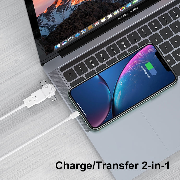USB 2.0 to 8 Pin + USB-C / Type-C + Micro USB OTG Adapter