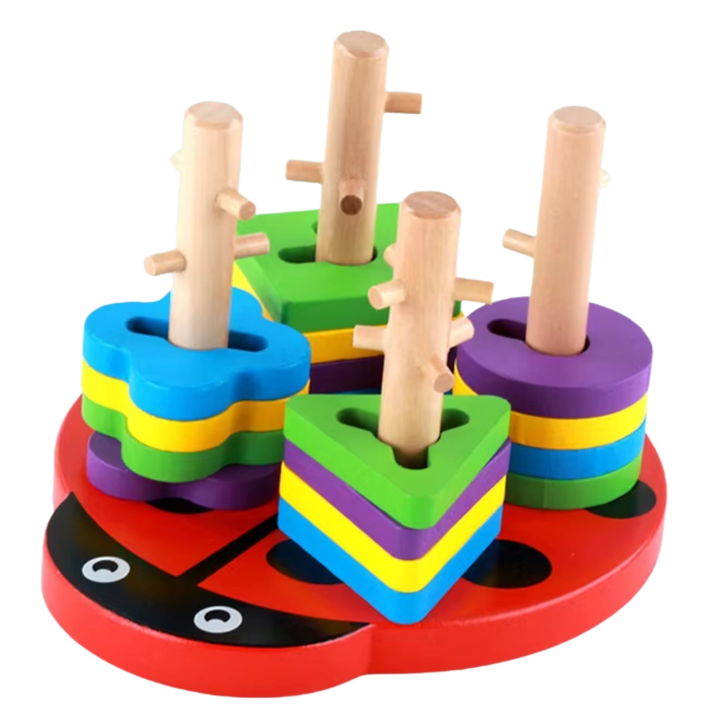 Wooden Lady Bug Puzzle Brain Teaser for toddlers