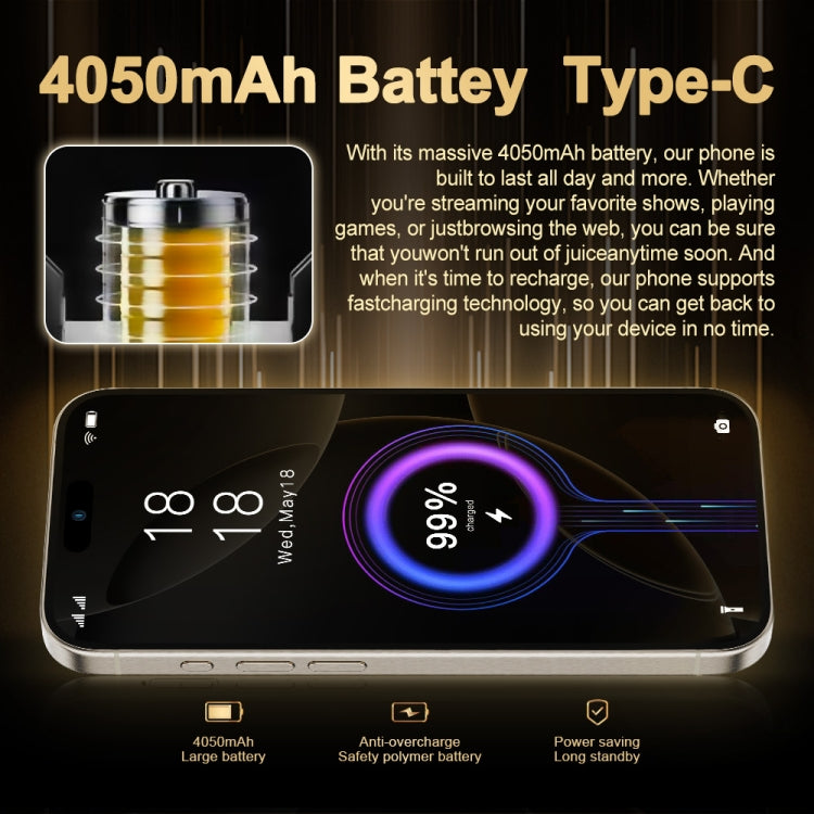 i16 Pro Max / Q5A, 6GB+128GB, 6.5 inch Screen, Face Identification, Android 10 MTK6762 Octa Core, OTG, NFC, Network: 4G, Dual SIM, US Plug, i16 Pro Max / Q5A, US Plug