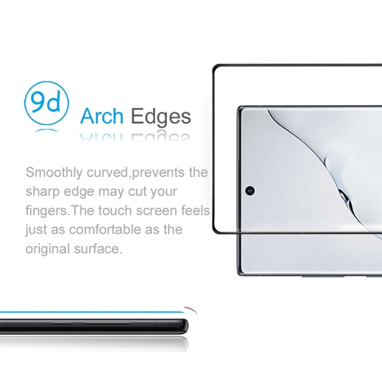 For Galaxy Note 10 0.3mm 9H Surface Hardness 3D Privacy Curved Edge Glue Curved Full Screen Tempered Glass Film, Fingerprint Unlock Is Not Supported