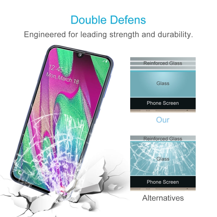 10 PCS 2.5D Non-Full Screen Tempered Glass Film for Galaxy A40, For Galaxy A40 (10 PCS)