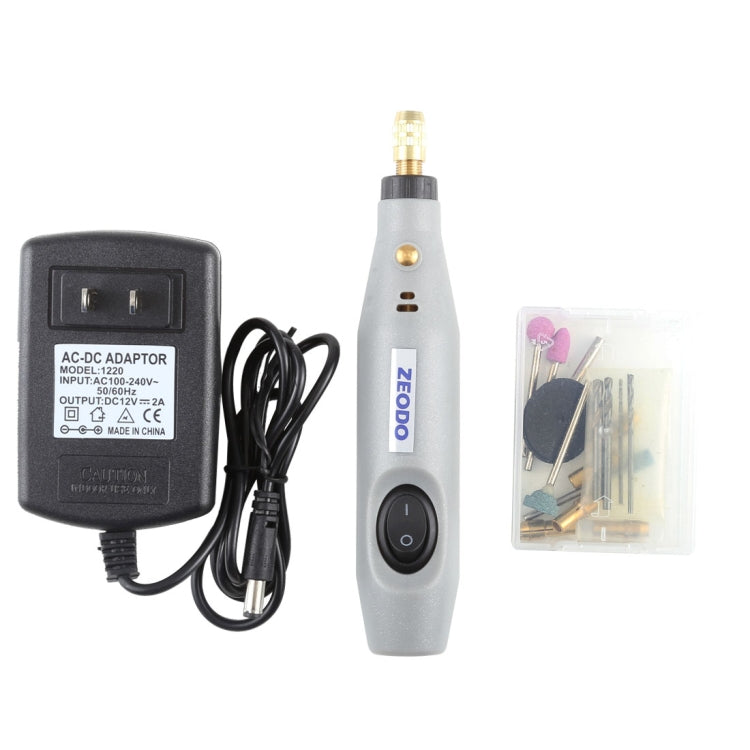 ZEODO ZD6000 Mini Electric Grinder Drill, AC 220V / DC12V, US Plug, ZD6000