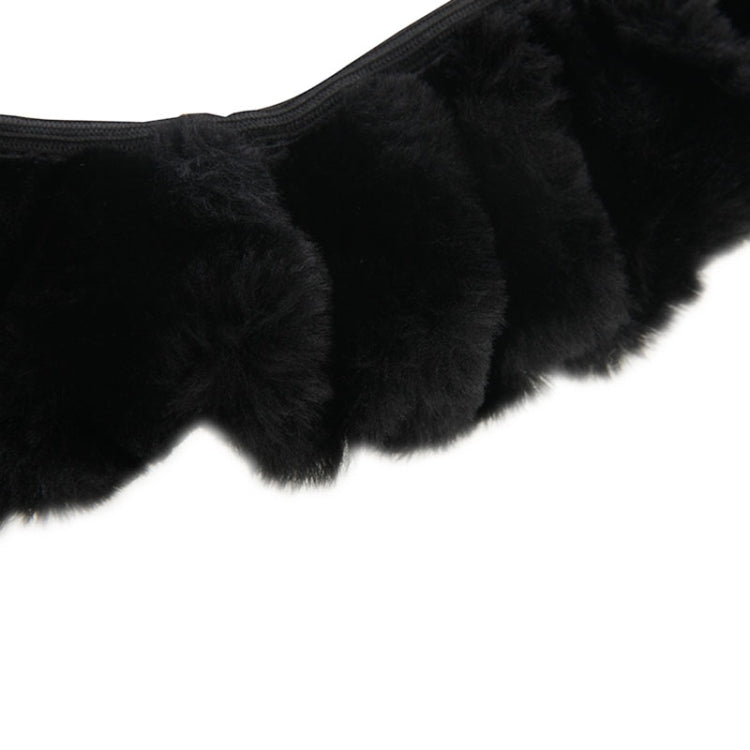 Universal Premium Soft Short Plush Winter Car Steering Wheel Cover, Outer Diameter: About 25-35cm, Outer Diameter: About 25-35cm(Black)