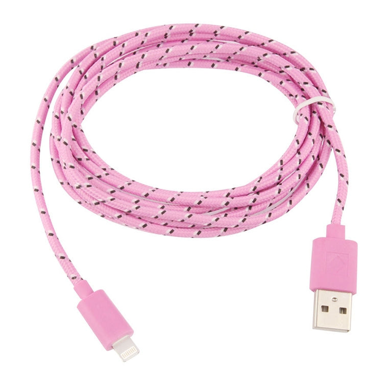 1m Nylon Netting Style USB 8 Pin Data Transfer Charging Cable for iPhone, iPad