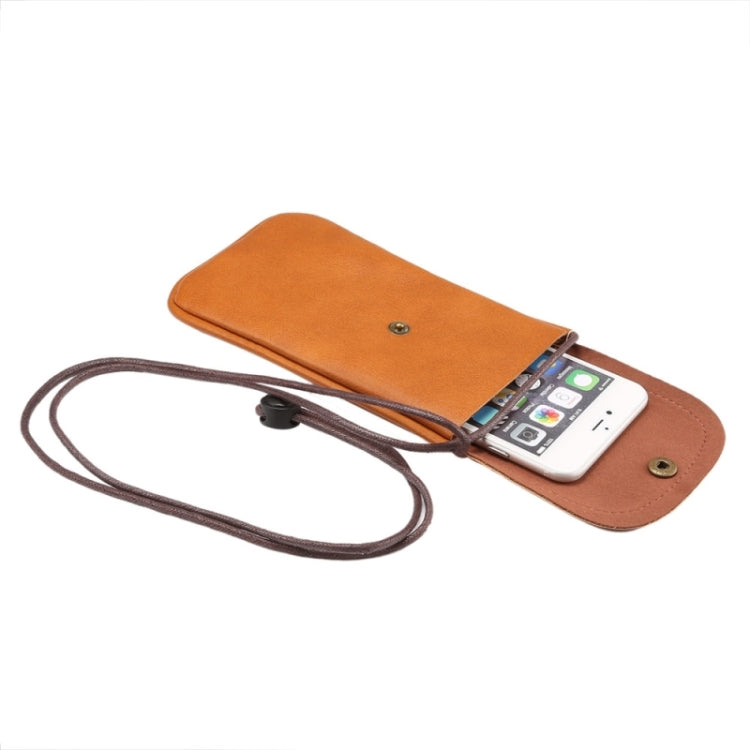 Universal Vertical PU Leather Case / Phone Leather Bag with String
