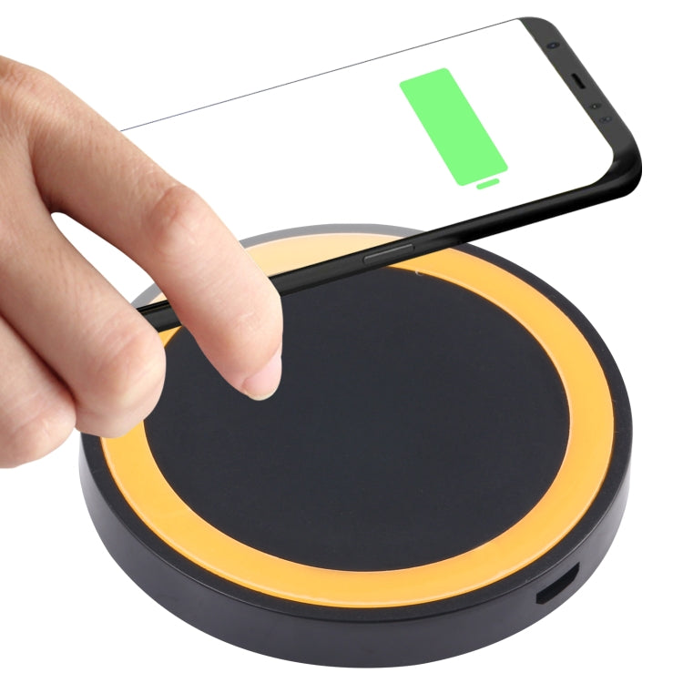 Universal QI Standard Round Wireless Charging Pad (White + Red), White + Black, Black + Blue, Black + Red, White, Black + White, Black + Orange, Grey+Black, White + Red