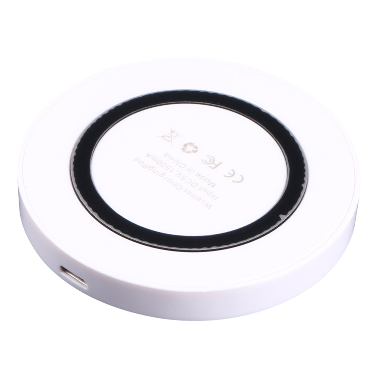 Universal QI Standard Round Wireless Charging Pad (White + Red), White + Black, Black + Blue, Black + Red, White, Black + White, Black + Orange, Grey+Black, White + Red