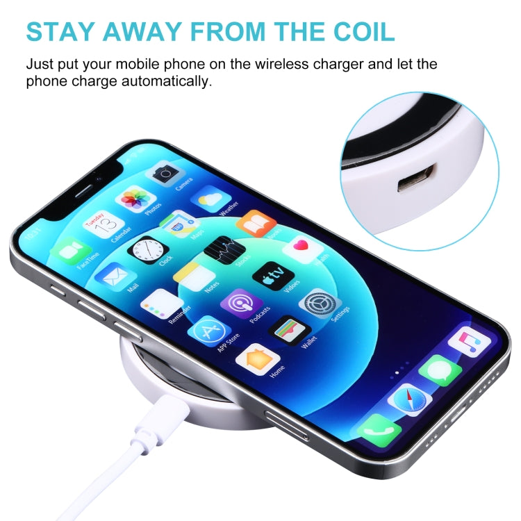Universal QI Standard Round Wireless Charging Pad (White + Red), White + Black, Black + Blue, Black + Red, White, Black + White, Black + Orange, Grey+Black, White + Red