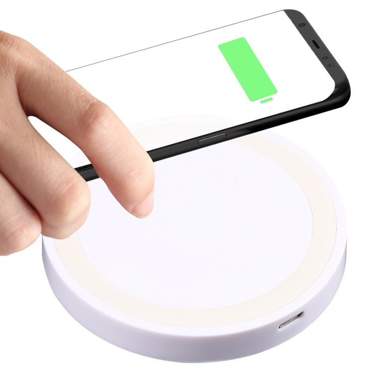 Universal QI Standard Round Wireless Charging Pad (White + Red), White + Black, Black + Blue, Black + Red, White, Black + White, Black + Orange, Grey+Black, White + Red