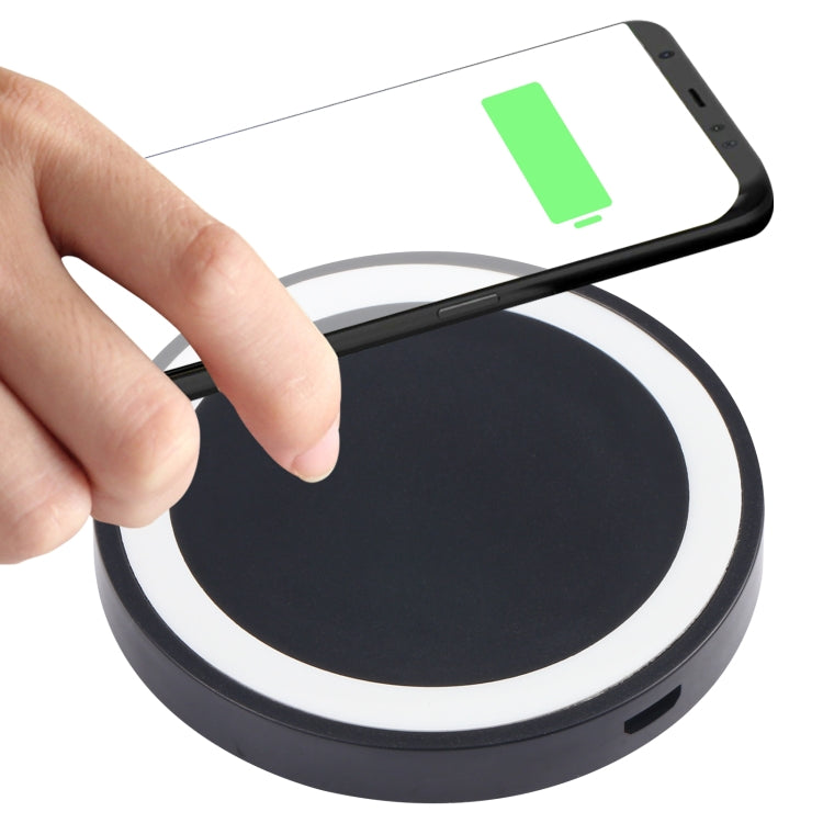Universal QI Standard Round Wireless Charging Pad (White + Red), White + Black, Black + Blue, Black + Red, White, Black + White, Black + Orange, Grey+Black, White + Red