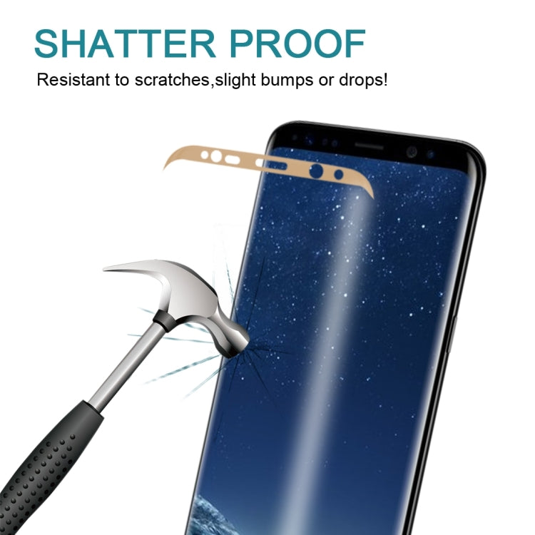 For Galaxy S8 / G950 0.3mm 9H Surface Hardness 3D Curved Silk-screen Full Screen Tempered Glass Screen Protector