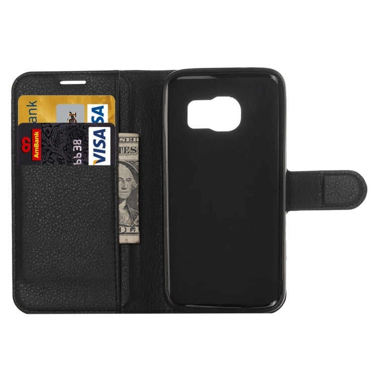 For Galaxy S6 Edge / G925 Litchi Texture Horizontal Flip Leather Case with Holder & Card Slots & Wallet, For Galaxy S6 edge