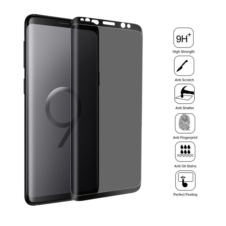 For Galaxy S9 0.3mm 9H Surface Hardness 3D Privacy Anti-spy Tempered Glass Protective Film