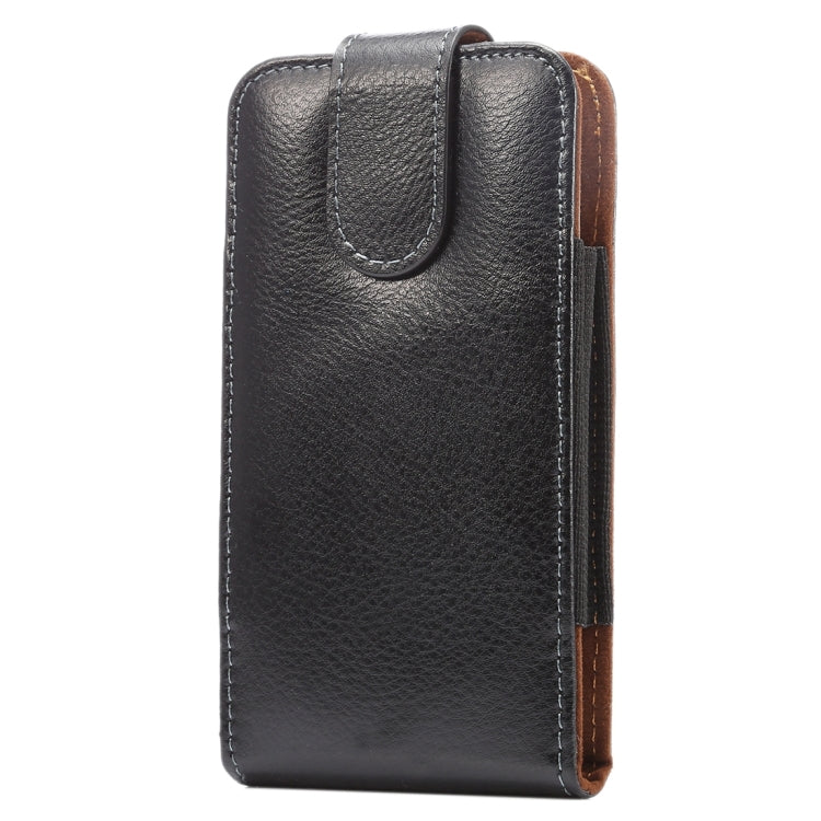 5.2 inch Litchi Texture Vertical Flip Upright Genuine Leather Case / Waist Bag with Rotatable Back Splint for iPhone X & Galaxy S7 & S6 Edge & S6 & S5, Sony Xperia Z5 & Z4 & Z3, Huawei P9 & P8, etc